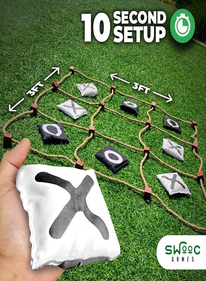 Swooc Games® - Giant Tic Tac Toe Game Outdoor (All Weather) | 3ft x 3ft | Instant Setup, No Assembly | Giant Outdoor Games for Adults and Family | Outside Toys | Large Lawn & Backyard Fun | Yard Game - Image 2