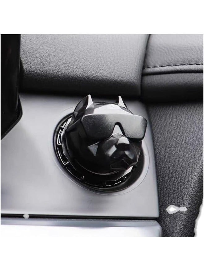 ShebSheb Car Push to Start Button Cover Dog Car One Button Start Stop Decorative Cover Universal for Car SUV Truck(Black)  - Image 1