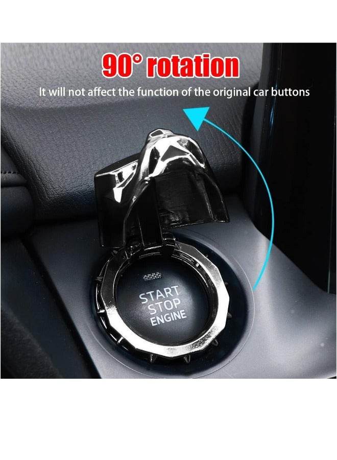 ShebSheb Car Push to Start Button Cover Dog Car One Button Start Stop Decorative Cover Universal for Car SUV Truck(Black)  - Image 3