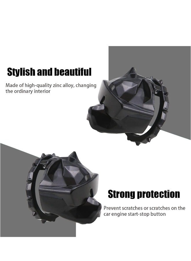 ShebSheb Car Push to Start Button Cover Dog Car One Button Start Stop Decorative Cover Universal for Car SUV Truck(Black)  - Image 2