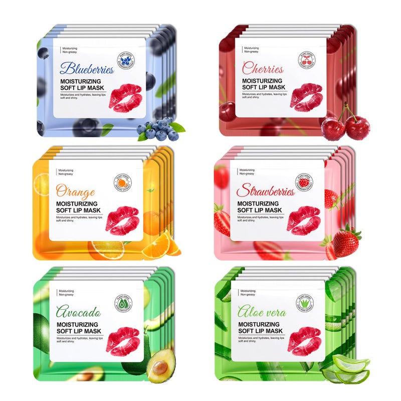 PPPanYiDi 30PCS Moisturizing Lip Masks Set, Overnight Bulk Lip Patches, Long-lasting Hydrating Sleeping Lip Plumping Masks for Women - Image 1