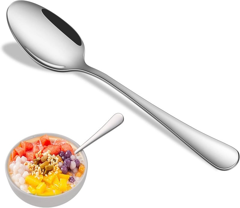 Dehov 16-Piece 7.3 Inches Dinner Spoons,Stainless Steel Soup Spoons,Dishwasher Safe Tablespoon,Durable Silver Table Spoon Set For Restaurant,Hotel - Image 1