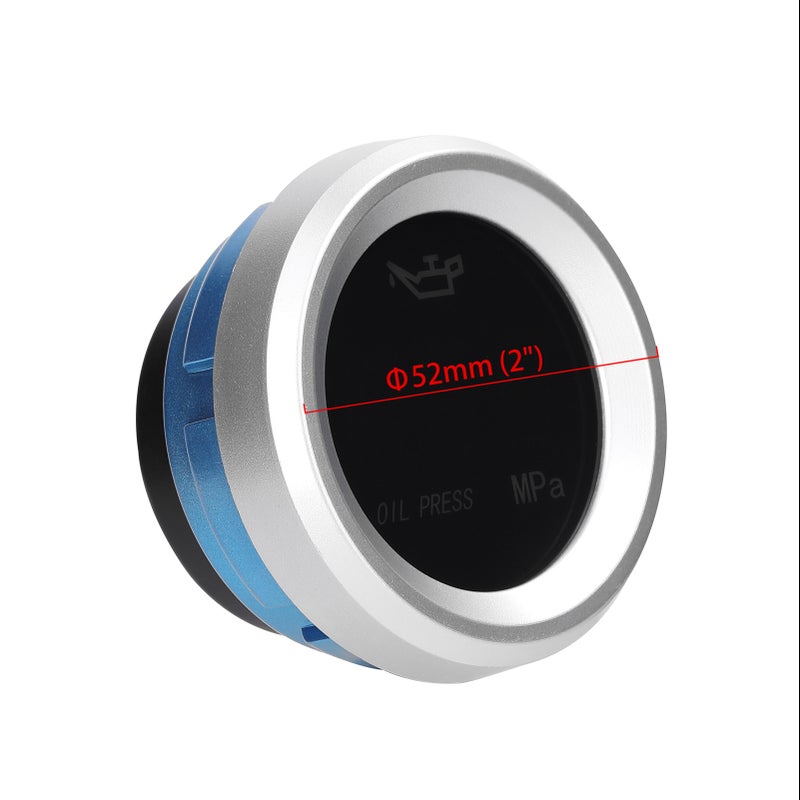 52mm Oil Pressure Gauge Car Digital Meter LED Display 9-35V with 1/8NPT Sensor Alarm Function - Image 5