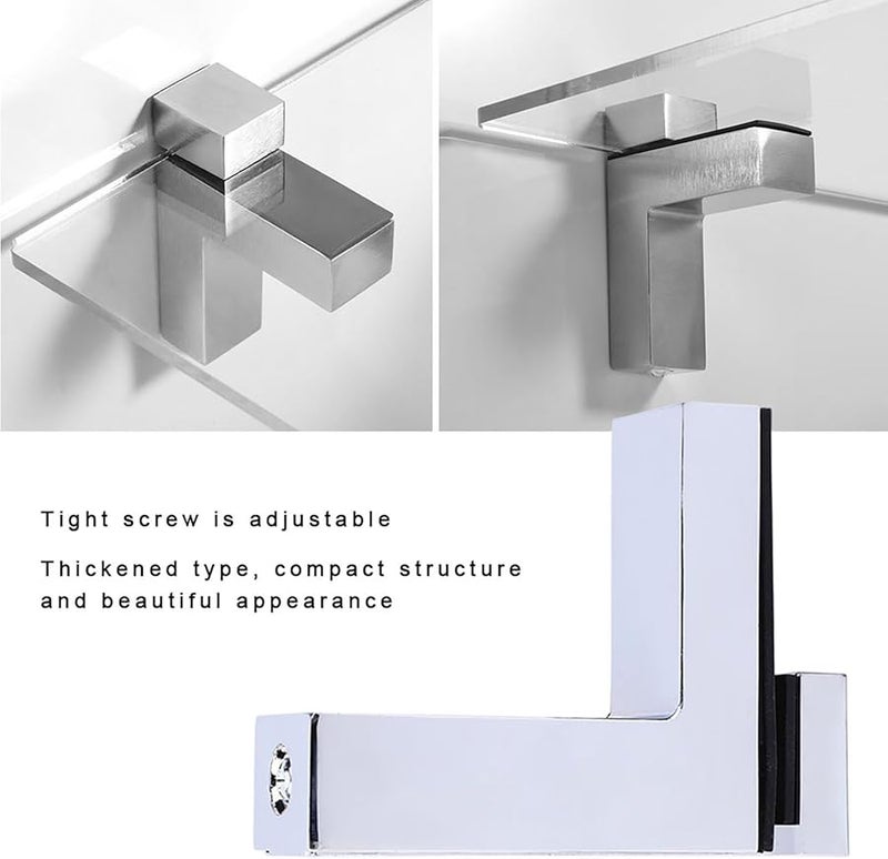 Zinc Alloy F Type Glass Shelf Bracket Support Clamp Wear Resist For Living Room - Image 3