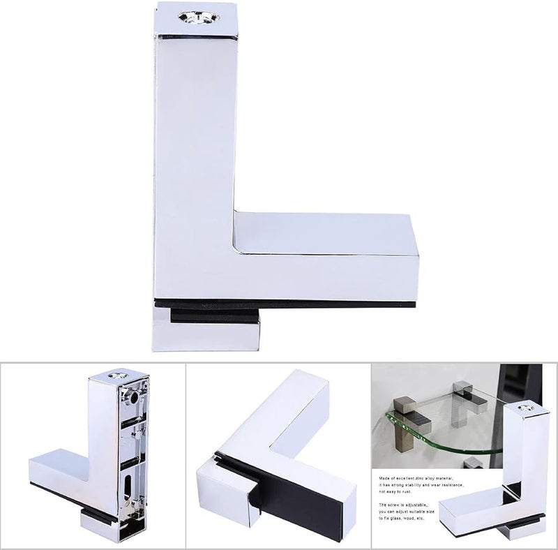 Zinc Alloy F Type Glass Shelf Bracket Support Clamp Wear Resist For Living Room - Image 5