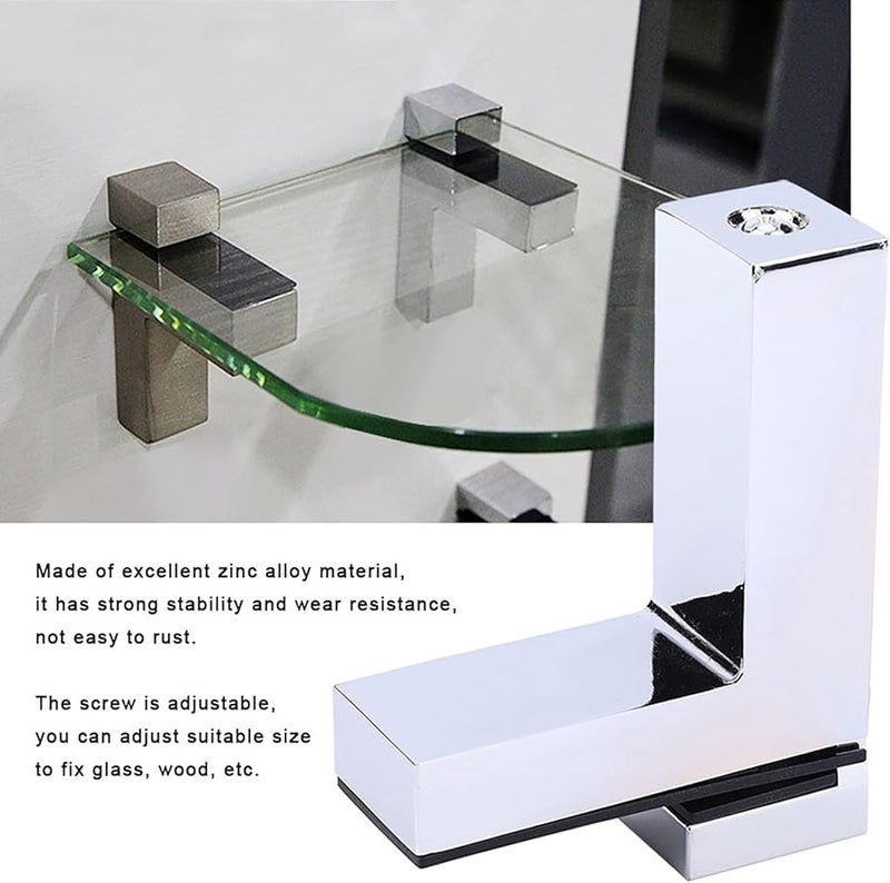 Zinc Alloy F Type Glass Shelf Bracket Support Clamp Wear Resist For Living Room - Image 4