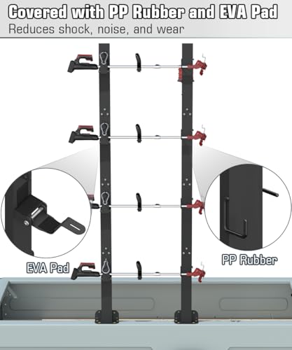 Koutemie 4 Place Weed Eater Rack for Open Trailer, Weedeater Rack with Lockable Hasp Mount on Landscape Trailer Truck, Enclosed Trimmer Racks Carrier with Trim Line Holder for Yard Lawn Tool Equipment - Image 5