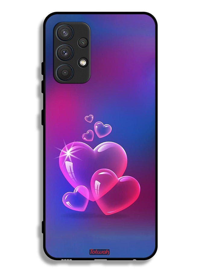 Tolwak Samsung Galaxy A32 4G Protective Case Cover Water Hearts - Image 1