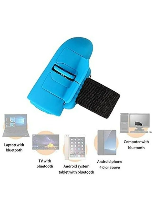High Speed Mini 2.4GHz USB Wireless Lazy Finger Rings Ergonomic Handheld Optical Travel Mice Smart Save Power 1600Dpi for PC Laptop Desktop, Blue  - Image 2