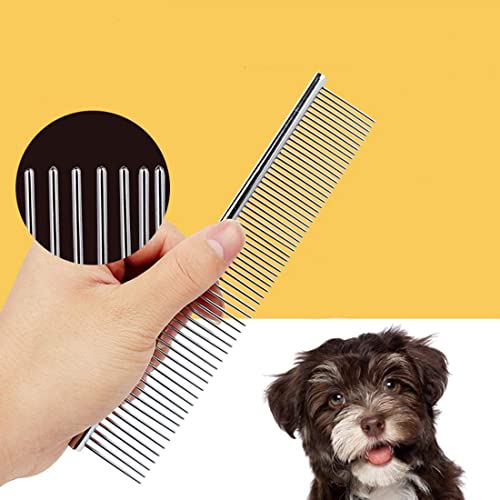 AlexVyan Stainless Steel Grooming Comb for Fur Dogs Cat and Puppies Pet and Human Also- Narrow & Wide Tooth- Small - Image 5