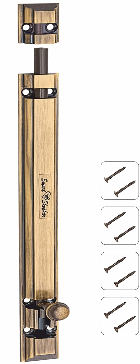 SMART SHOPHAR Smart Shophar Brass Royal Tower Bolt 4 Inches Antique Pack of 1 Vintage StyleRustResistantSeamless to DeployDurable HardwareSecure LockingSuitable for Doors Cabinets Gates  - Image 4