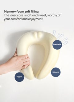 Sharpdo U-Shaped Travel Pillow Nap Pillow Is Stowable and Comes 28*27*10CM (with 1 Storage Bag)  - Image 2