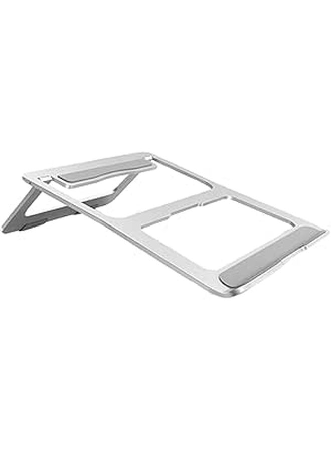 Aluminum Alloy Foldable Laptop Stand Ventilated Design Notebook Tablet Riser Silver - Image 1