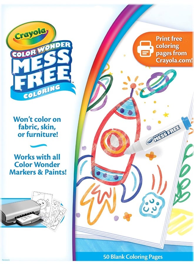 Crayola Wonder Blank Coloring Pages, 50 Count - Image 1