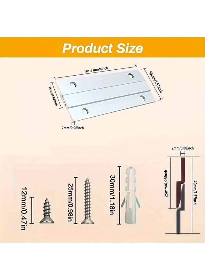 4pcs Aluminum Z Shaped Industrial Windwall Hook Strips For 4 Inch Picture Hooks Easy Install Polished Surface Utility Hooks - Image 4