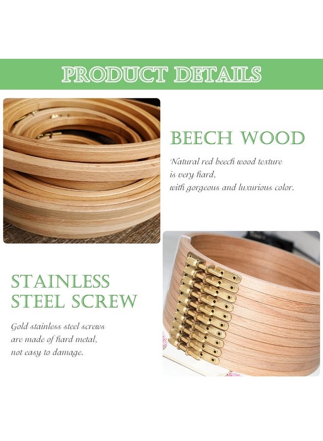 ZOCONE 6 Pcs Beech Wood Embroidery Hoops Wood Circle Hoop Ring Cross Stitch Hoop For Embroidery Cross Stitch Needlework Art Craft Handy Sewing And Christmas Decoration (Size 3") - Image 3