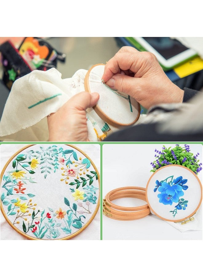 ZOCONE 6 Pcs Beech Wood Embroidery Hoops Wood Circle Hoop Ring Cross Stitch Hoop For Embroidery Cross Stitch Needlework Art Craft Handy Sewing And Christmas Decoration (Size 3") - Image 5