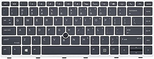 KBRPARTS Replacement Backlight Keyboard for HP EliteBook 840 G5 840 G6 & EliteBook 745 G5 745 G6, EliteBook 840 G5 Keyboard with Pointer Silver Frame US Layout L11307-001 L14378-001 - Image 5