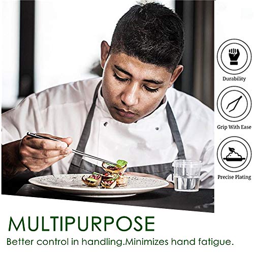 LINALL Tongs Tweezers - 12 Inch / 30cm Long Food Tongs Straight Serrated Forceps Cocktail Tweezers Bar tool, ITTZ0001 (Copper) - Image 4