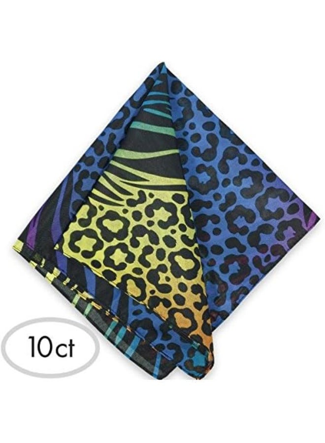amscan Awesome 80's Party Zebra Print Bandana, Black/White, 16.3 x 6.3 - Image 2
