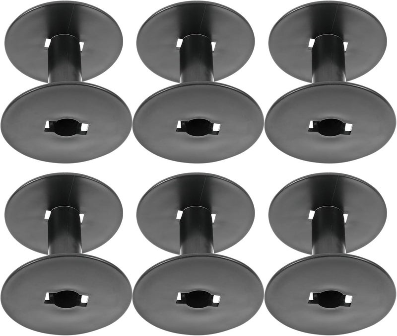 BUTIFULSIC 6pcs Black Plastic Sewing Bobbins Compact Mini Thread Spools Wear-Resistant Empty Spools for Portable Sewing and Craft Use - Image 1