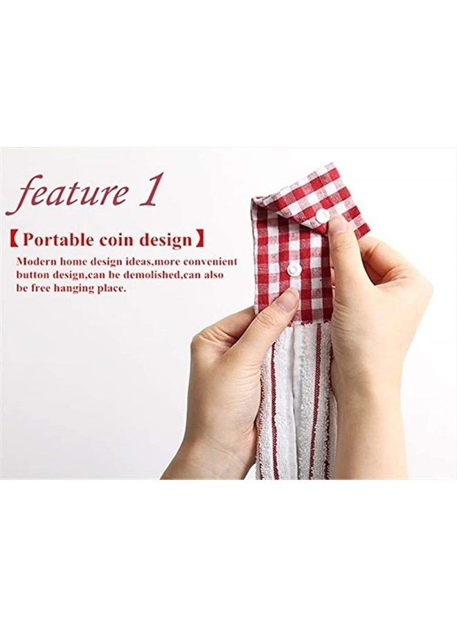 Vimeet - 2 Pcs Kitchen Cotton Classical Striped Towel/Absorbent Towel/Hanging Towel/Hand Towel - Image 1