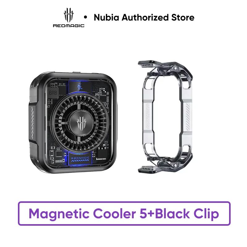 Nubia RedMagic Cooler 5 2025 New 30W Magnetic Mobile Phone Radiator with Back Clip, Black/Grey - Image 1