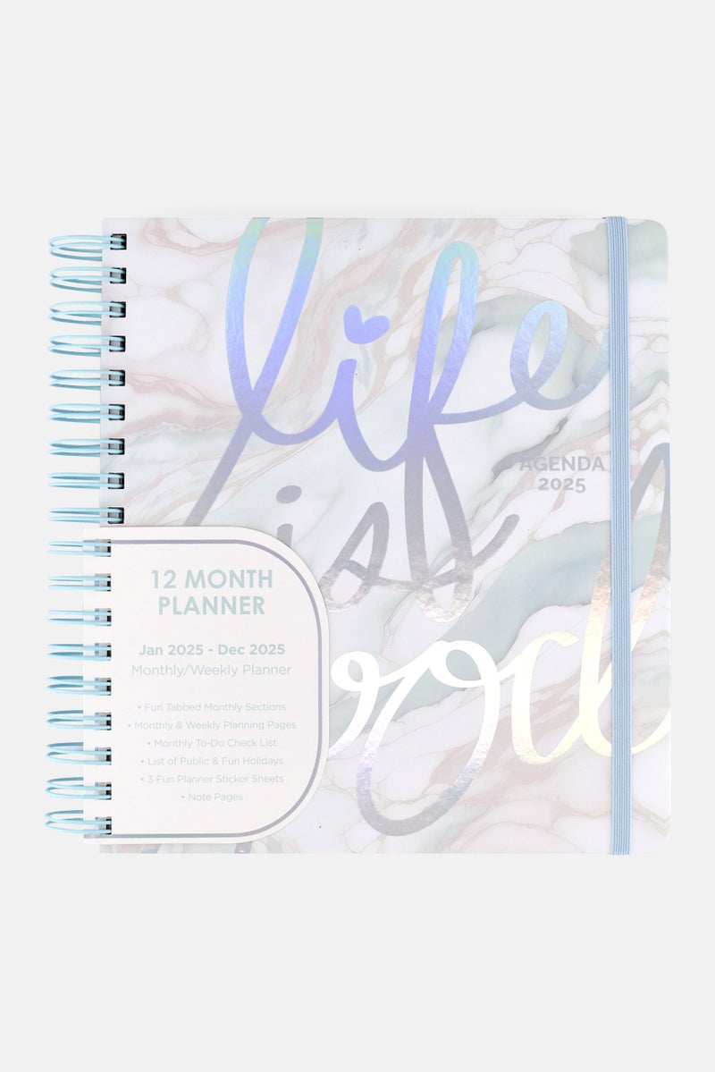 VOTUM Life Is Good Spiral Journal 2025, Mint Green - Image 1