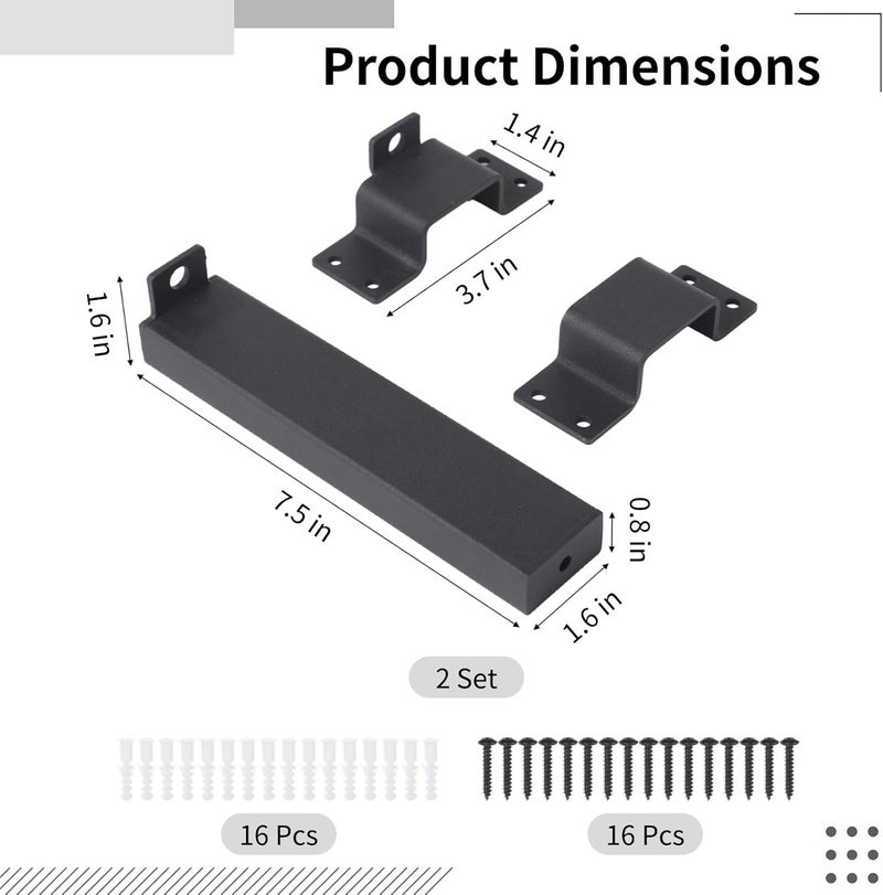 Heavy Duty Slide Gate Latches 2 Pcs, Metal with Padlock Hole, Includes Screws, Anti-Rust Sliding Door Lock for Wooden Fence, Barn Door, Outdoor, Yard Gate - Image 4