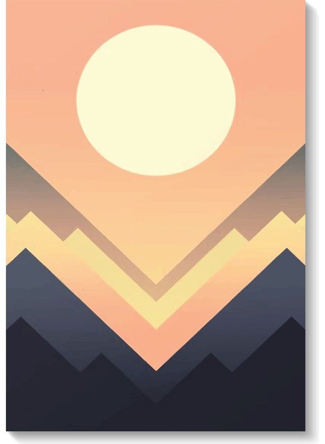RYN فن الجدار التجريدي للشمس متعدد الألوان 40x60 سم - Image 2