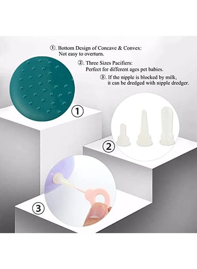 SYOSI Silic 4 Puppy Milk Feeder Feeding Bowl Pacifiers Nursing Station For New Born Pet Puppies Kitten Cats Dog Rabbits 180Ml - Image 4