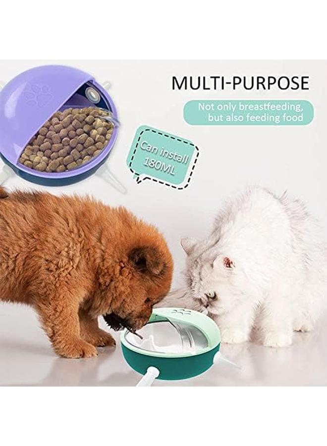 SYOSI Silic 4 Puppy Milk Feeder Feeding Bowl Pacifiers Nursing Station For New Born Pet Puppies Kitten Cats Dog Rabbits 180Ml - Image 2
