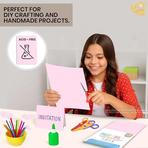 Lakeer A4 Pastel Color Paper- Pastel Pink Colour, Pack of 100 Sheets | 80 GSM Thick for Arts and Crafts, Printing, DIY Projects, Etc - Image 4