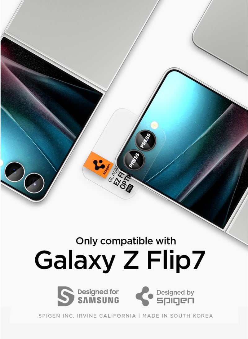 Spigen GLAStR EZ-Fit Optik PRO Samsung Galaxy Z Flip 7 Camera Lens Protector [2 PACK] - Black - Image 2