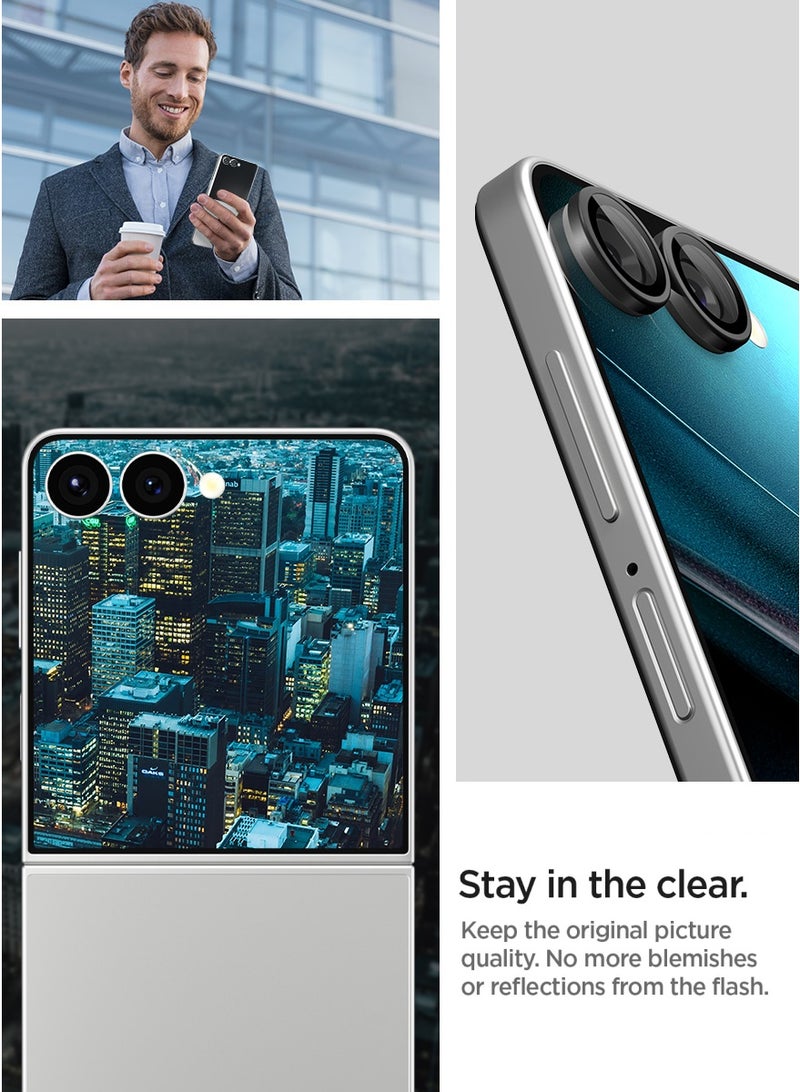 Spigen GLAStR EZ-Fit Optik PRO Samsung Galaxy Z Flip 7 Camera Lens Protector [2 PACK] - Black - Image 4