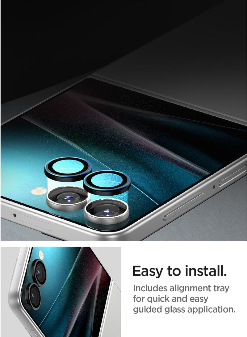 Spigen GLAStR EZ-Fit Optik PRO Samsung Galaxy Z Flip 7 Camera Lens Protector [2 PACK] - Black - Image 5