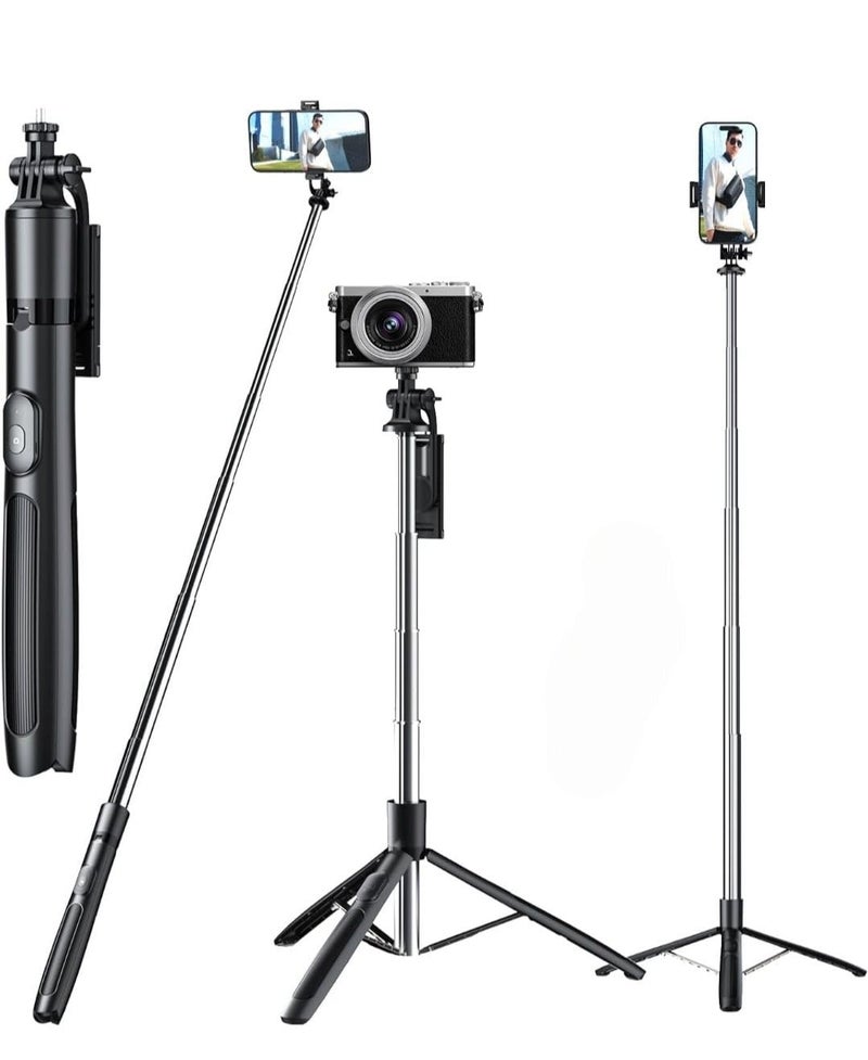 Fire Turtle X3 Selfie Stick with Tripod Stand, 6 Feet Length, Wireless Remote, Detachable Holder, Bluetooth Compatible for iPhone/Android - Perfect for Vlogging & Photo Shoots (Q05 swlfie Stick) - Image 1