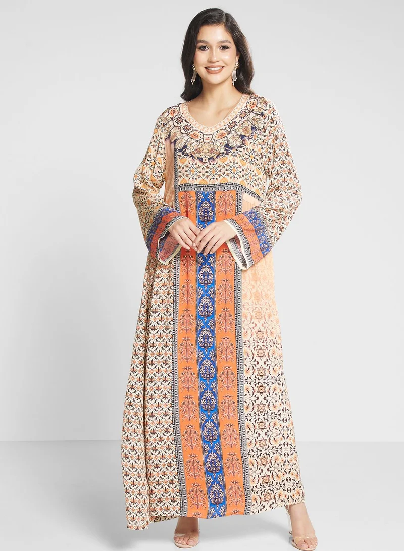 Biba Floral Printed Jalabiya