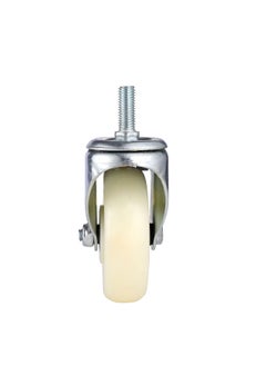 BMB tools 2-Piece 100mm White PP Double Ball Bearing Caster - Swivel with Brake - Screw M12x30mm  - Image 4