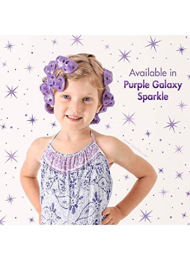 Spoolies - Original Hair Curlers Heatless Silicone Rollers With Mesh Bag Gift For Natural Hair Hair Extensions And Wigs Made In Usa 15 Jumbo Size Purple Galaxy Sparkle - Image 1
