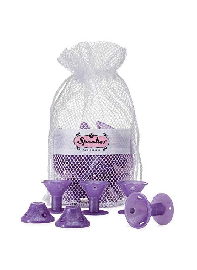 Spoolies - Original Hair Curlers Heatless Silicone Rollers With Mesh Bag Gift For Natural Hair Hair Extensions And Wigs Made In Usa 15 Jumbo Size Purple Galaxy Sparkle - Image 1