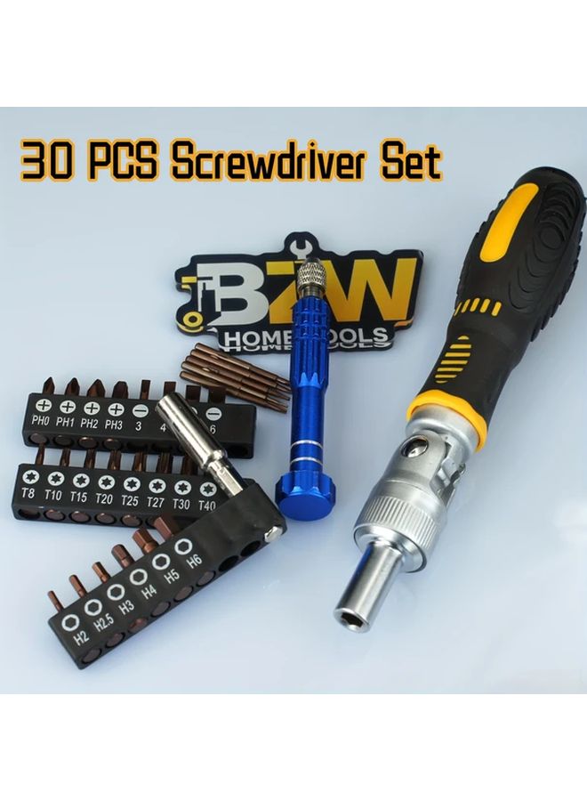 30 قطعة مجموعة مفكات بريش دقيقة 72 سن من نوع S2 لإصلاح الإلكترونيات - Image 2