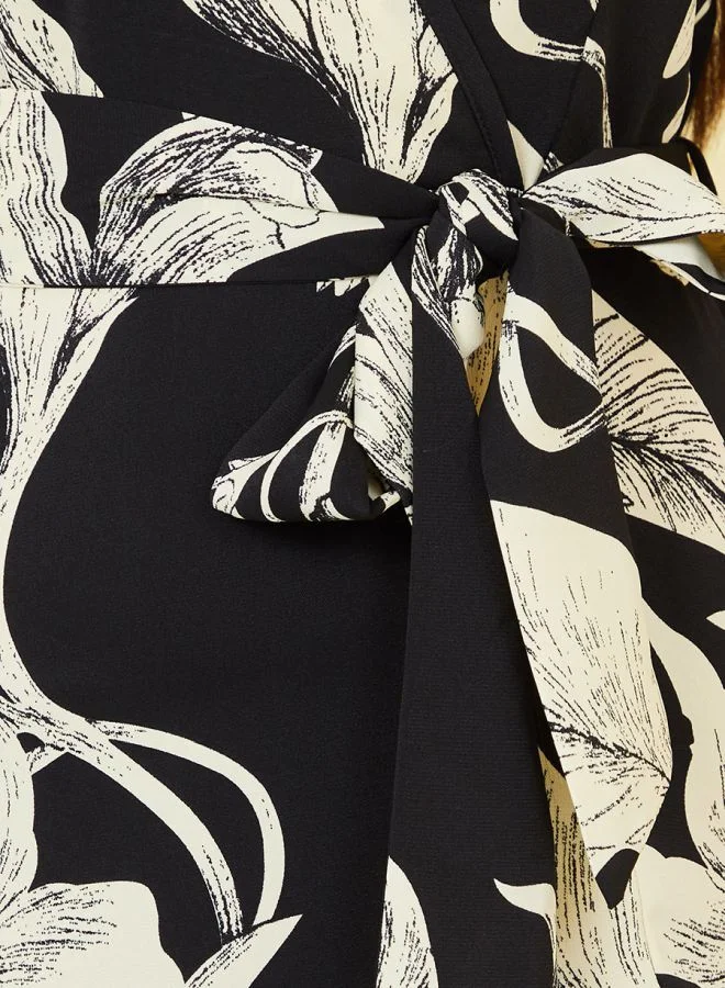 Styli Floral Print Wrap Maxi Dress