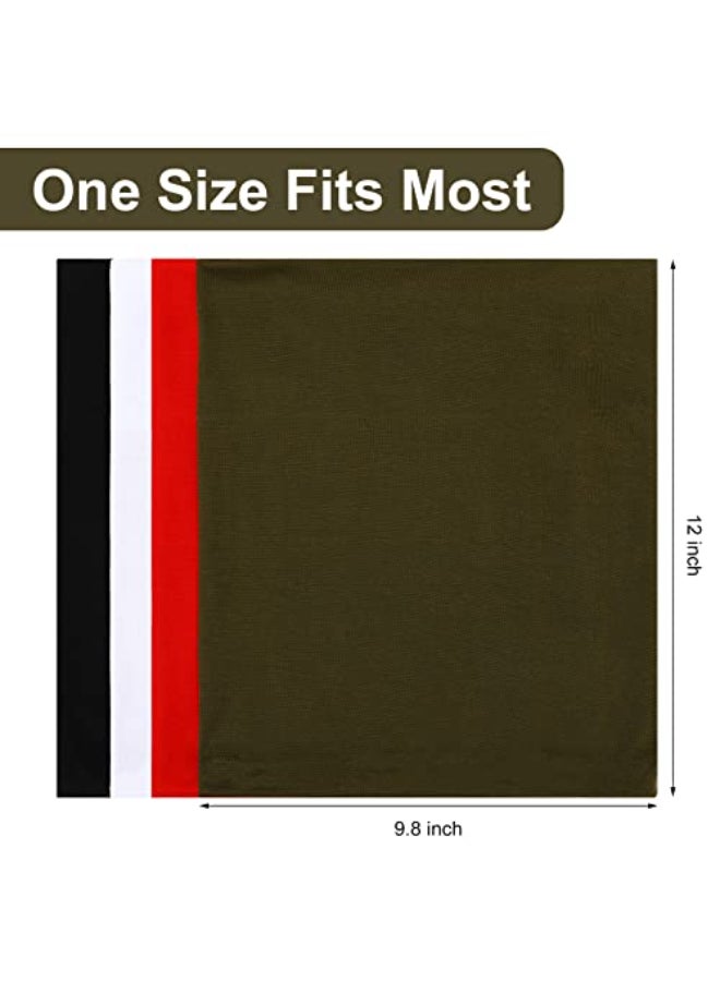 Sintege 4 Pcs DreadLocks Tube Sock Wide Elastic Headband Loc Cap Long Hair Dreads Head Wrap Unisex Spandex for Women MenBlack White Green and Red 12 x 98 Inches - Image 4