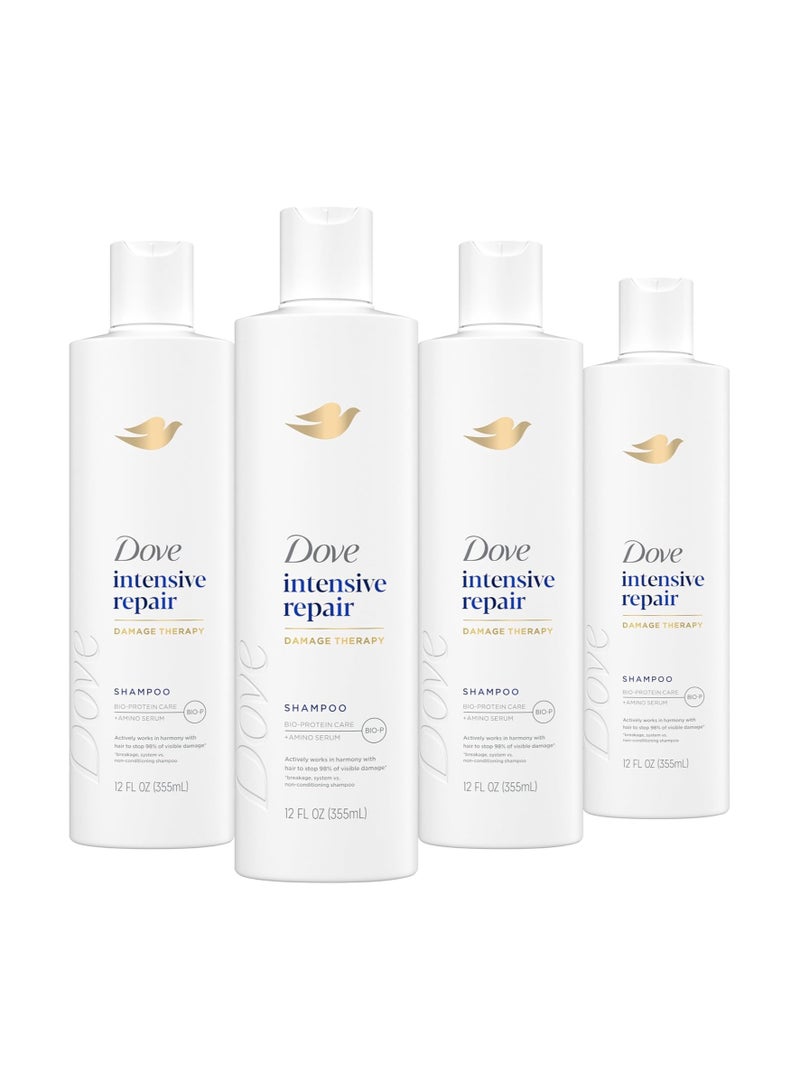 Dove Nutritive Solutions Strengthening Shampoo Intensive Repair 4 Count Formula for Damaged Hair Dry Hair Shampoo With Keratin Actives 12 oz