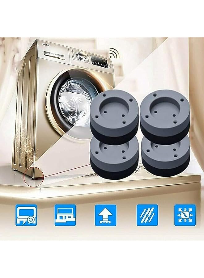 erorex Washing Machine Feet Pads Non Slip Washing Machine Mat Washing Machine Support Leg Shock And Noise Canceling Washing Machine Support For Protects Laundry Room Floor 4Pcs 6 Cm - Image 5