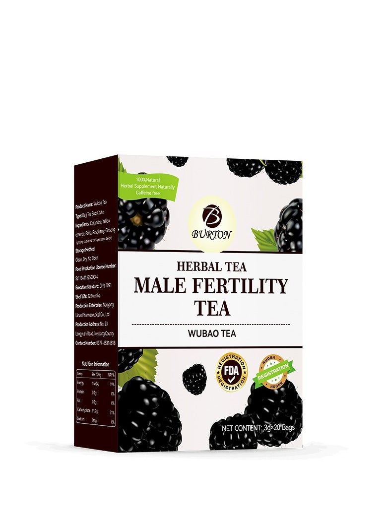 BURTON Fruit Mulberry Raspberry Tea, Herbal Tea, Caffeine Free,Five Precious Tea Stay Up Late Male Tea,Slimming Tea Provides Energy Diet Control 20 Bags  - Image 5