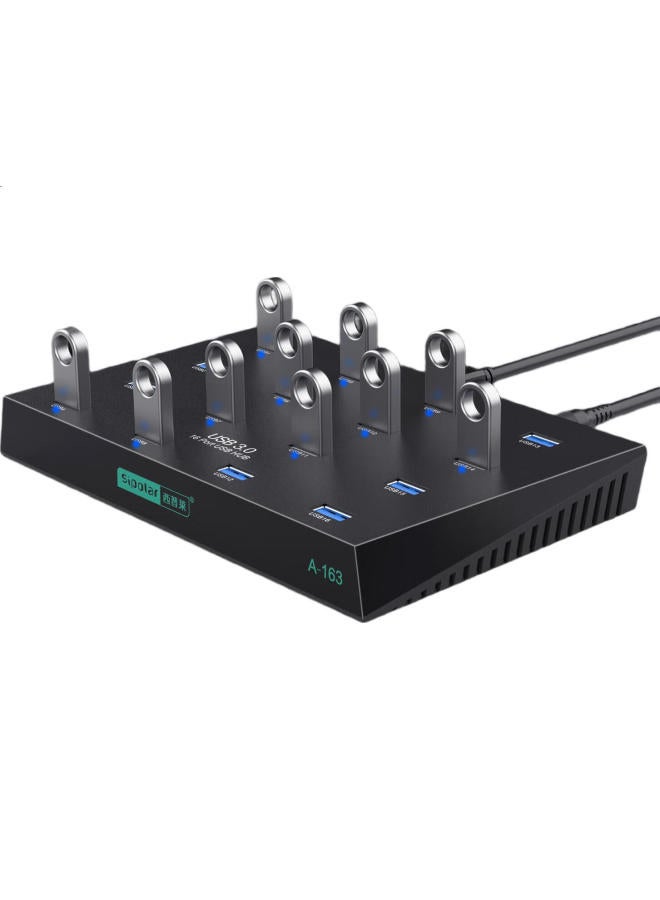 Sipolar Usb3.0 Hub Expander Dock High Speed 16 Port Industrial Grade Splitter A-163 (1.4M) Hub Mobile Phone Computer Tablet One Drag Multi Converter Charging With Power - Image 2