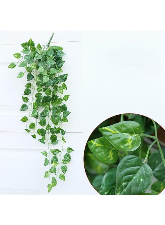 مومو بير نباتات اللبلاب الصناعي المتسلقة 12 خصلة بطول 78.7 قدم، أكاليل زهور صناعية بأوراق شجر صناعية معلقة لتزيين المنزل والمطبخ والحديقة والمكتب وحفلات الزفاف والديكور على الحائط بطول إجمالي 24 مترًا - Image 3