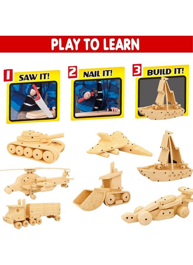 Liberty imports - Diy Deluxe Foam Wood Kids Stem Toys Carpentry Construction Engineering Tool Workshop Kit With 6 Project Ideas (90 Piece Set) - Image 1